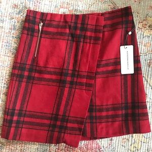 Red plaid skirt